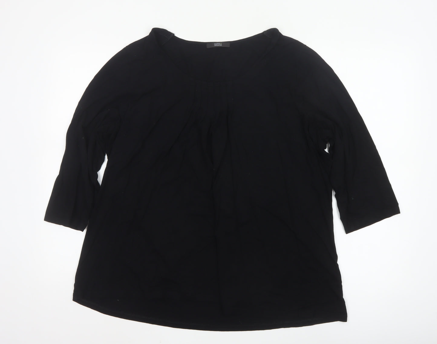 Marks and Spencer Women’s Black 3/4 Sleeve Tunic Blouse UK 22