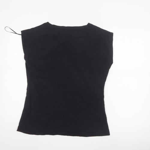 Joe Browns Womens Black Graphic Sleeveless Cotton T-Shirt Size 14
