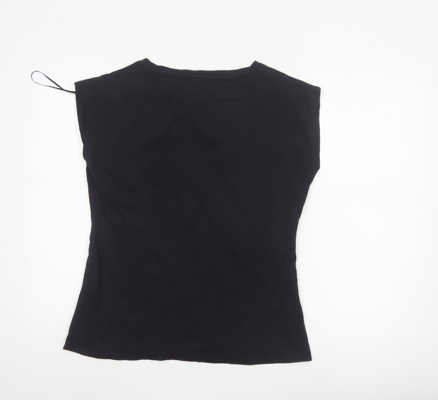 Joe Browns Womens Black Graphic Sleeveless Cotton T-Shirt Size 14