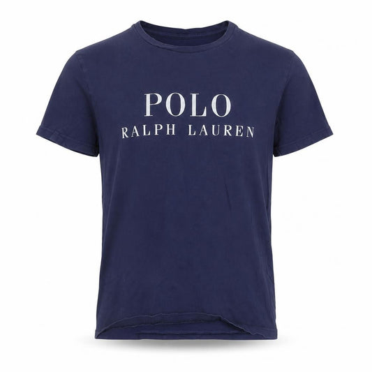 Ralph Lauren Boys Blue Logo Cotton T-Shirt Size S Short Sleeve