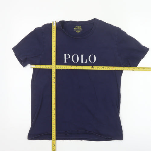 Ralph Lauren Boys Blue Logo Cotton T-Shirt Size S Short Sleeve