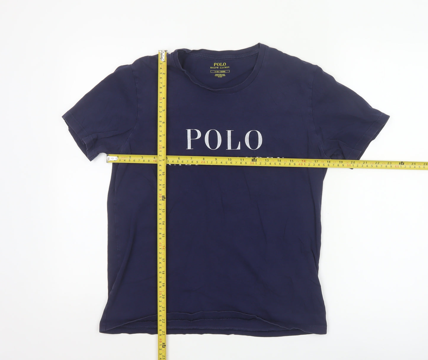 Ralph Lauren Boys Blue Logo Cotton T-Shirt Size S Short Sleeve