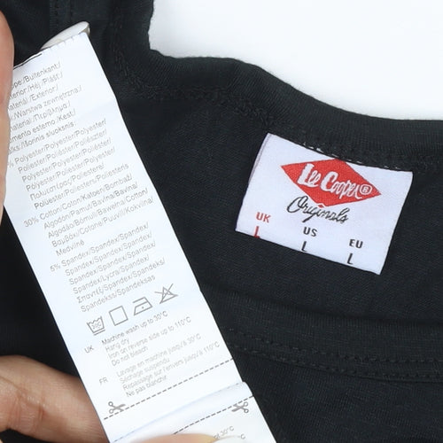 Lee Cooper Men's Black L Short Sleeve Crew Neck T-Shirt