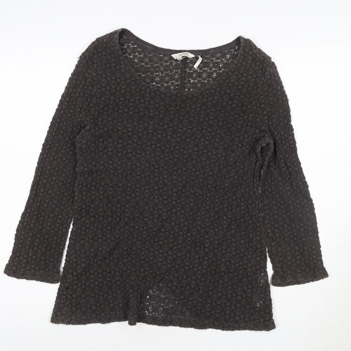 FatFace Women Brown Knit Cotton Pullover Jumper Size 14