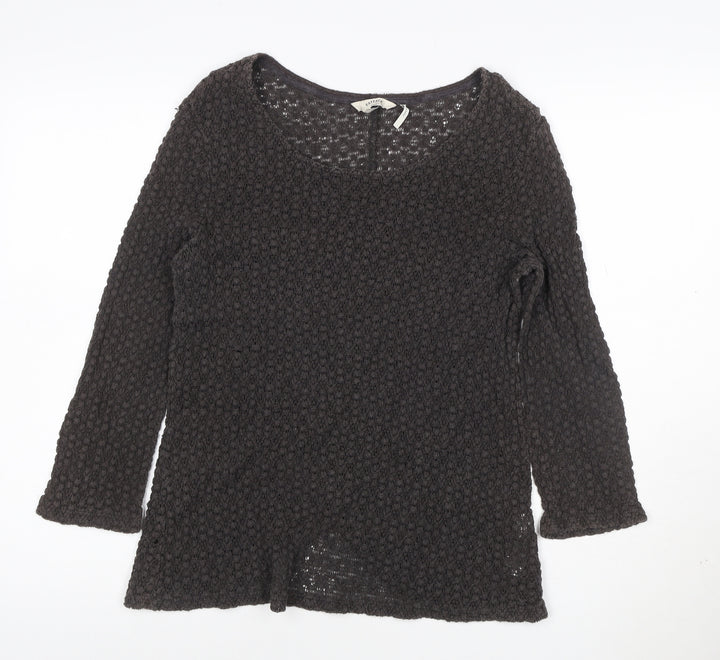 FatFace Women Brown Knit Cotton Pullover Jumper Size 14