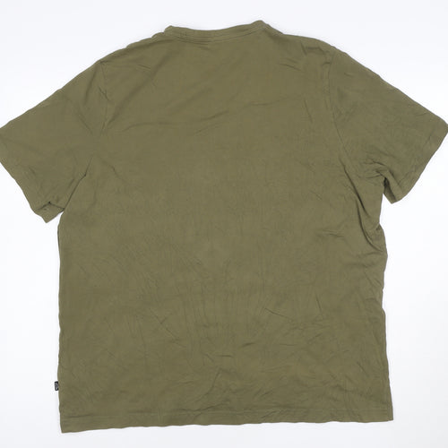 Puma Men’s Green XL Graphic Print Cotton Crew Neck T-Shirt