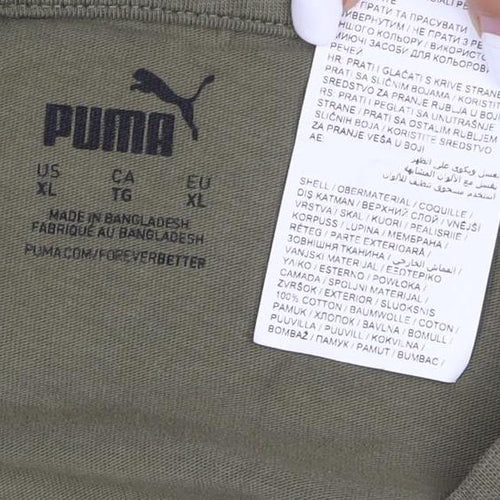 Puma Men’s Green XL Graphic Print Cotton Crew Neck T-Shirt