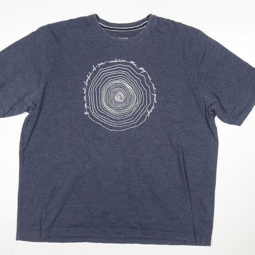 Jacamo Men's Blue Nature Print Crew Neck 1XL T-Shirt