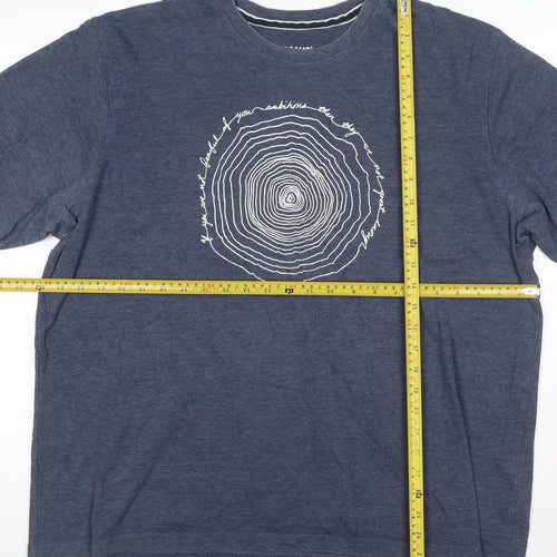 Jacamo Men's Blue Nature Print Crew Neck 1XL T-Shirt