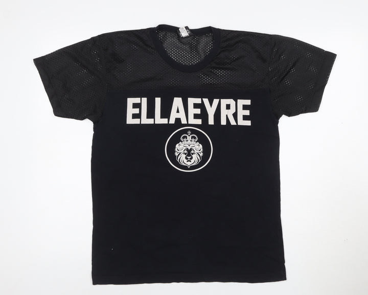 ELLA EYRE Women's Black Jersey Sports T-Shirt Size M