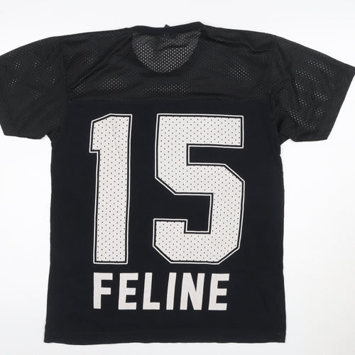 ELLA EYRE Women's Black Jersey Sports T-Shirt Size M