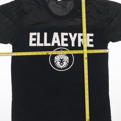 ELLA EYRE Women's Black Jersey Sports T-Shirt Size M