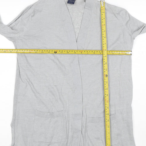 GAP Women's Grey V-Neck Open Knit Long Sleeve Cardigan Size S