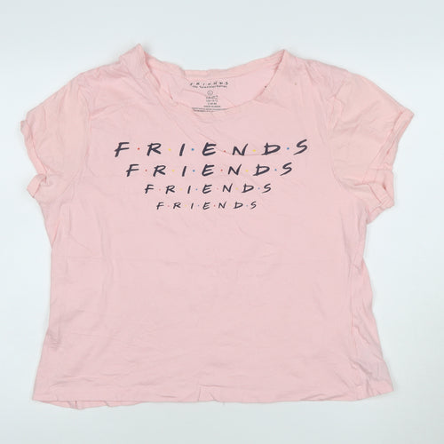 Friends Women's Pink Short Sleeve Cotton T-Shirt Size L