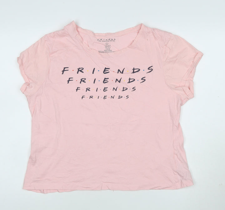 Friends Women's Pink Short Sleeve Cotton T-Shirt Size L