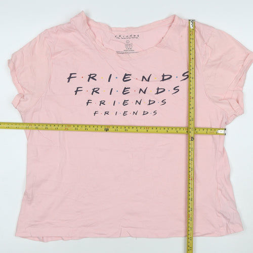 Friends Women's Pink Short Sleeve Cotton T-Shirt Size L