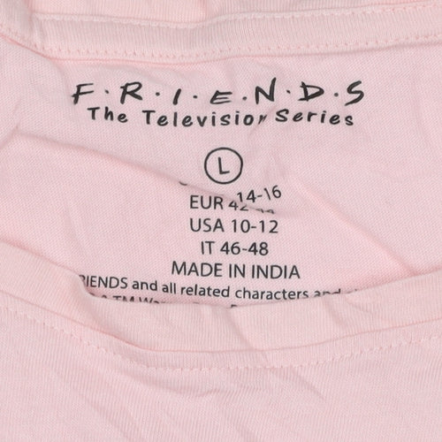 Friends Women's Pink Short Sleeve Cotton T-Shirt Size L