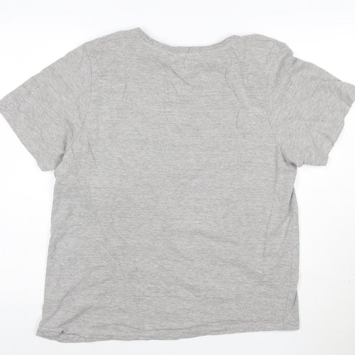 Amara Reya Womens Grey Sequin Star T-Shirt Size XL