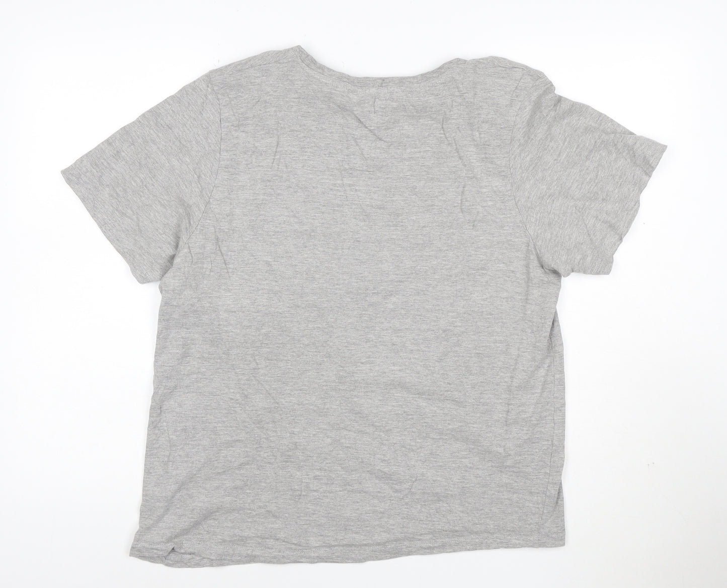 Amara Reya Womens Grey Sequin Star T-Shirt Size XL