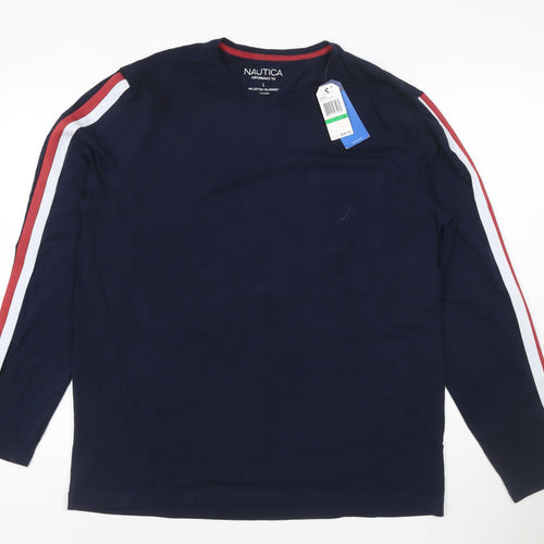 Nautica Men Blue Long Sleeve Performance T-Shirt L