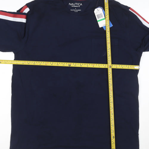 Nautica Men Blue Long Sleeve Performance T-Shirt L