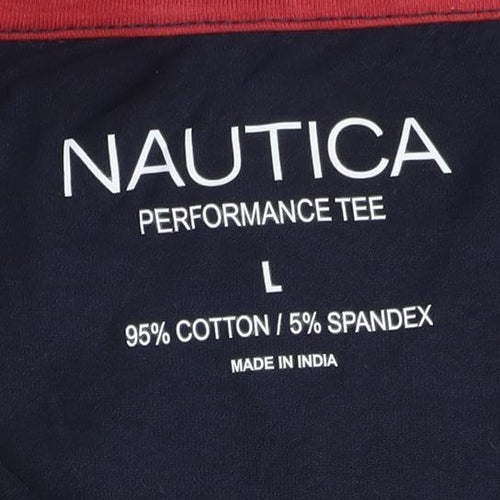 Nautica Men Blue Long Sleeve Performance T-Shirt L