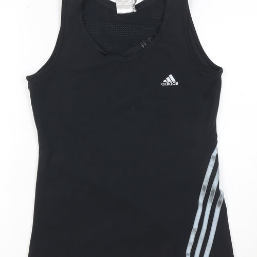 adidas Womens Black Climalite V-Neck Tank Top Size 12 Gym Fitness