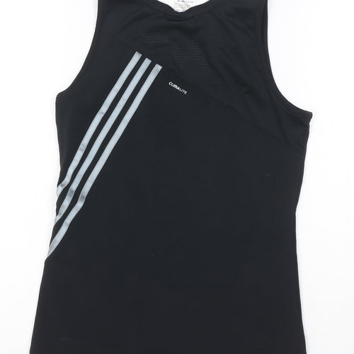 adidas Womens Black Climalite V-Neck Tank Top Size 12 Gym Fitness