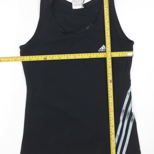 adidas Womens Black Climalite V-Neck Tank Top Size 12 Gym Fitness