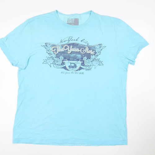 North Coast Men's Blue 2XL Cotton Graphic Crew Neck T-Shirt
