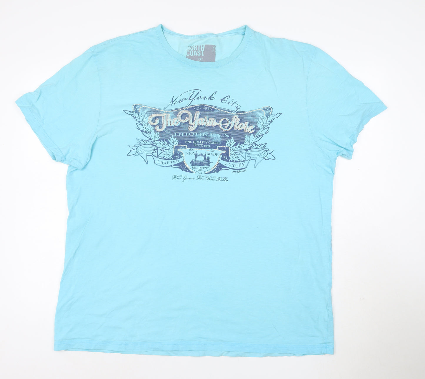 North Coast Men's Blue 2XL Cotton Graphic Crew Neck T-Shirt