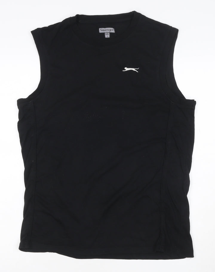 Slazenger Men's Black Sleeveless Crew Neck Athletic T-Shirt Size L
