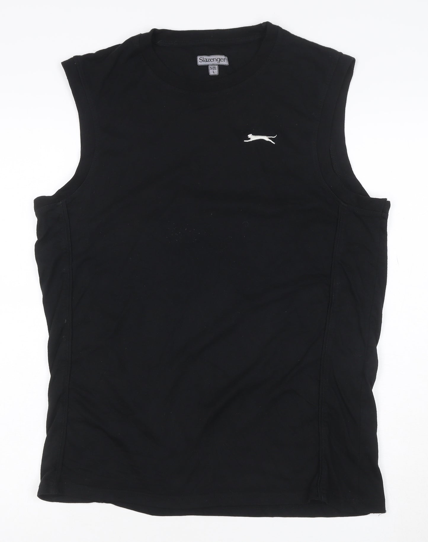 Slazenger Men's Black Sleeveless Crew Neck Athletic T-Shirt Size L