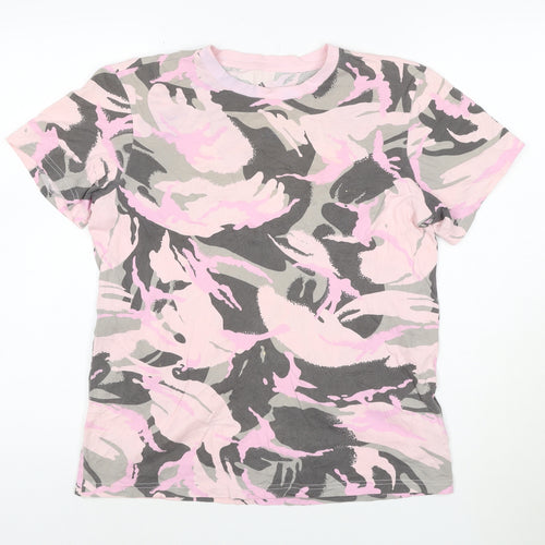 Adidas Womens Multicoloured Camouflage Cotton T-Shirt Size S