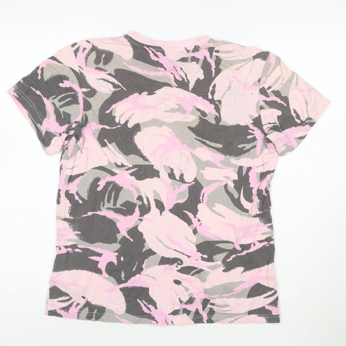 Adidas Womens Multicoloured Camouflage Cotton T-Shirt Size S