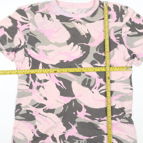Adidas Womens Multicoloured Camouflage Cotton T-Shirt Size S