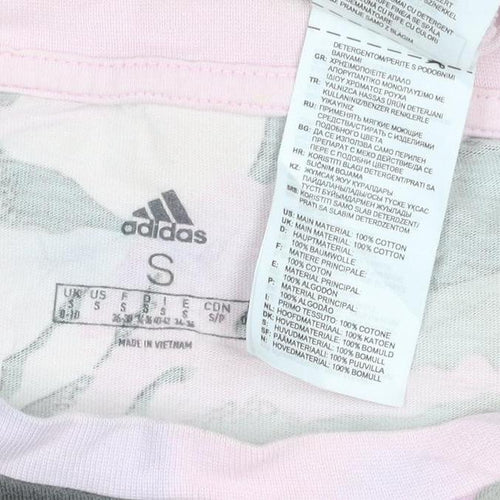 Adidas Womens Multicoloured Camouflage Cotton T-Shirt Size S