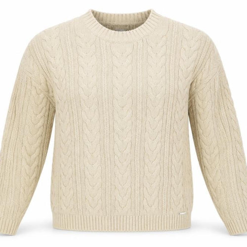 Superdry Women's Beige Cable-Knit Wool Jumper Size 8