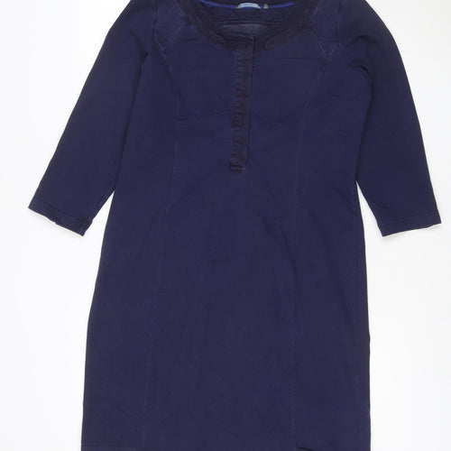 Sandwich Women’s Navy Blue S Shift Dress 3/4 Sleeve Cotton Blend
