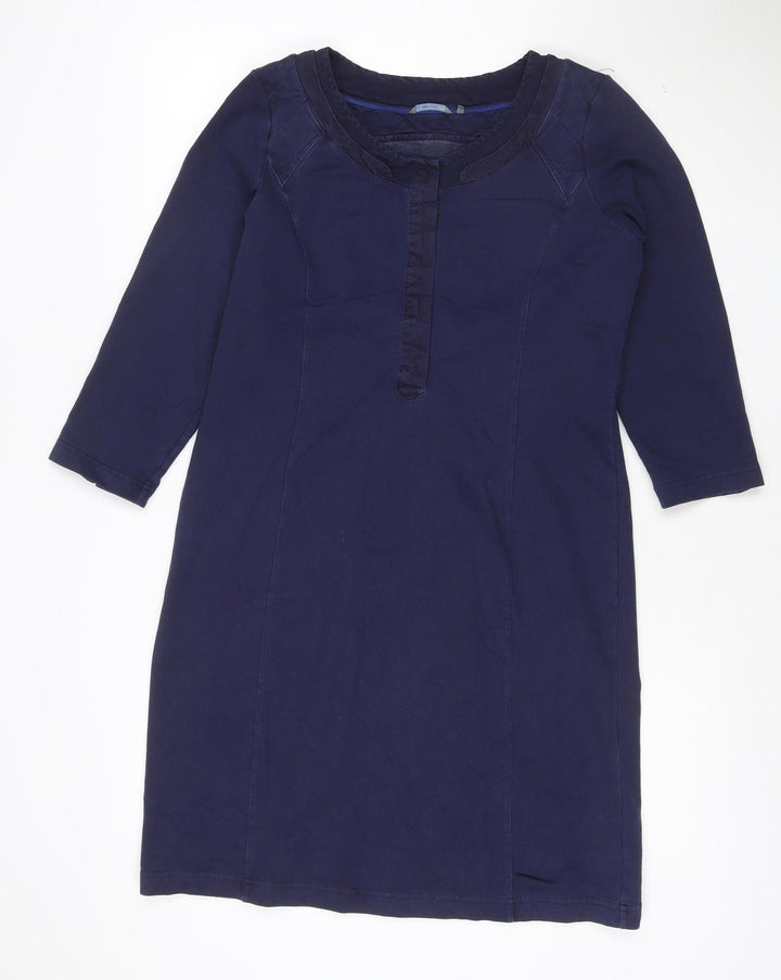 Sandwich Women’s Navy Blue S Shift Dress 3/4 Sleeve Cotton Blend