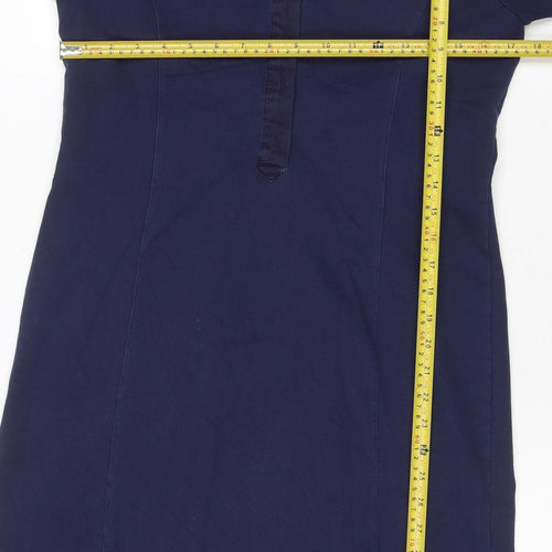 Sandwich Women’s Navy Blue S Shift Dress 3/4 Sleeve Cotton Blend