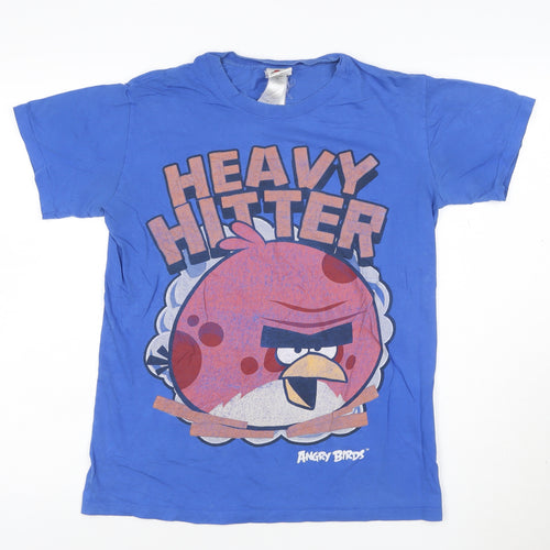 Cedar Wood State Men's Blue Angry Birds Graphic T-Shirt Size M