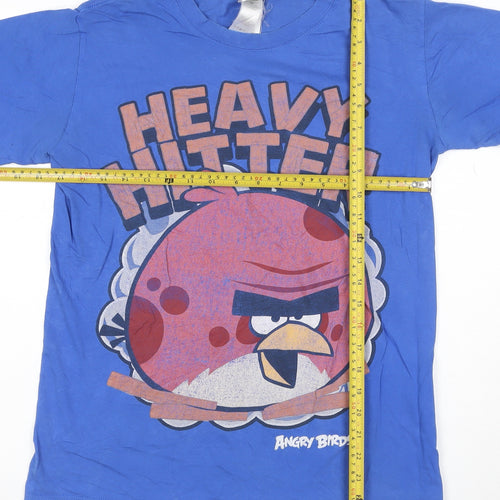 Cedar Wood State Men's Blue Angry Birds Graphic T-Shirt Size M