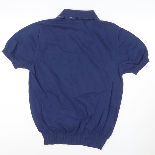 Fred Perry Women's Blue Cotton Polo Shirt Size 12 Classic Fit