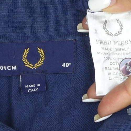 Fred Perry Women's Blue Cotton Polo Shirt Size 12 Classic Fit
