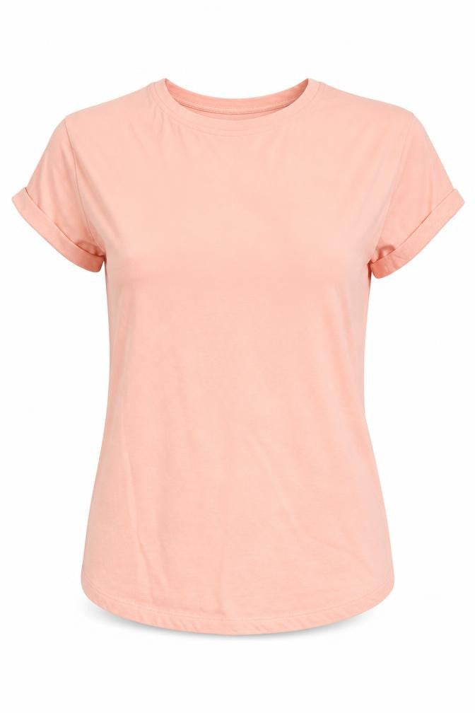 Front view of Diesel women’s pink cotton basic t-shirt, size S