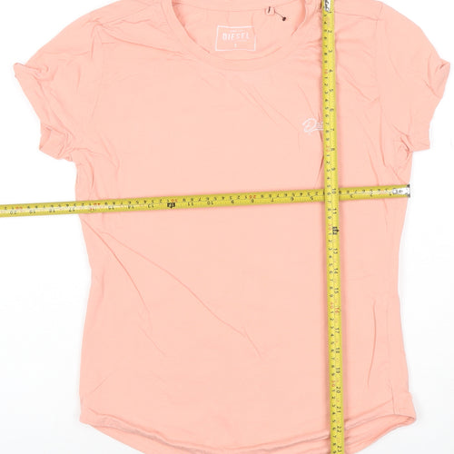 Diesel Womens Pink Cotton Basic T-Shirt Size S