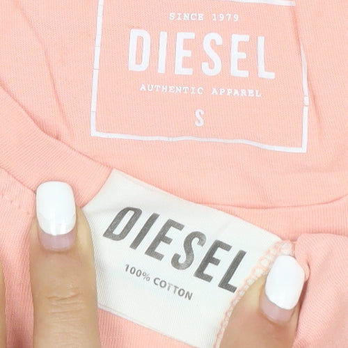 Diesel Womens Pink Cotton Basic T-Shirt Size S