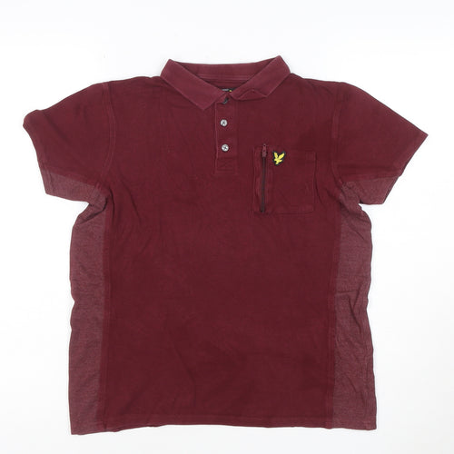 Lyle & Scott Boys Red Polo Shirt 12-13 Years Short Sleeve Cotton Top