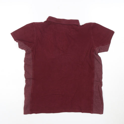 Lyle & Scott Boys Red Polo Shirt 12-13 Years Short Sleeve Cotton Top